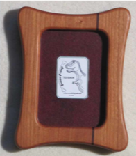 Rectangular frame with rectangle opening Cherry Wood Beautifully handcrafted wooden frame 4" long x 5" high x 3/4" wide Sawtooth on the back for hanging Two drilled hanger holes in the back of the frame for hanging Four movable tabs allow access to change out photographs