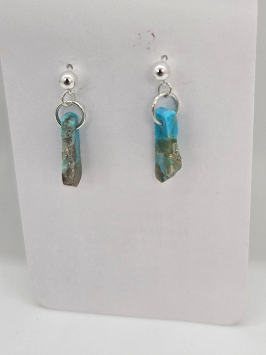Earrings - American Turquoise and Sterling Silver