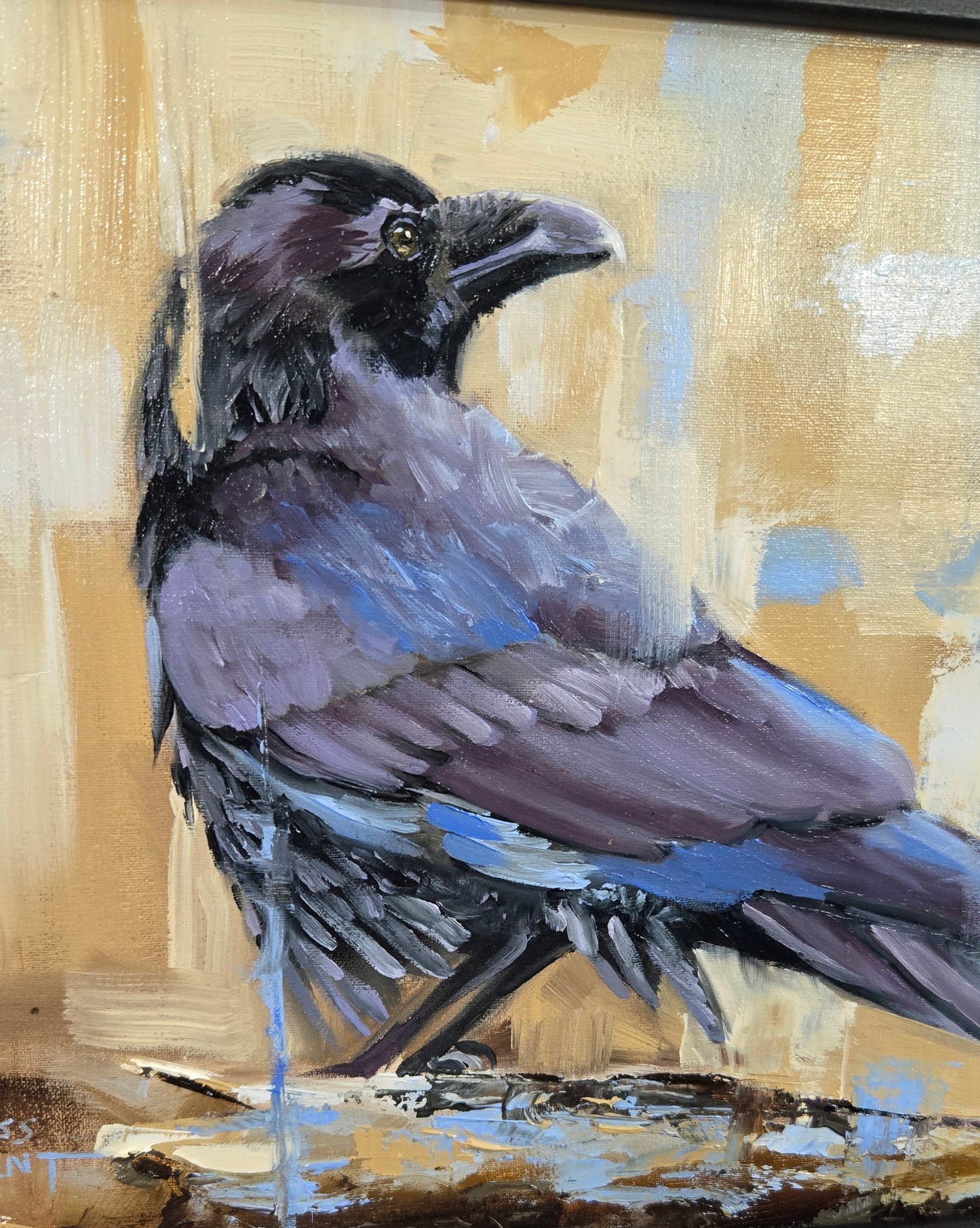 Original Framed Oil Painting- "Quoth the Raven"