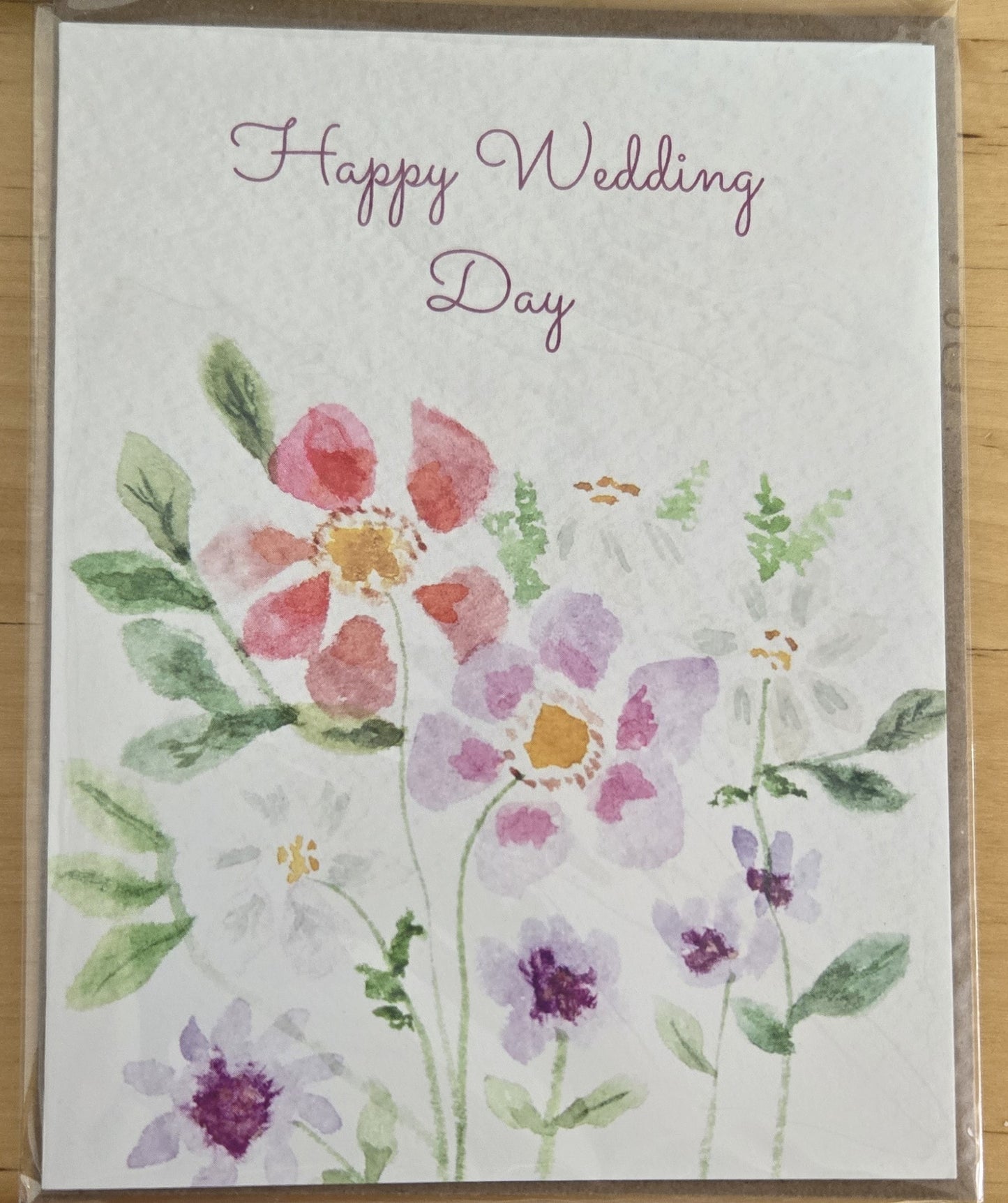 Greeting Card- "Happy Wedding Day" - Florals