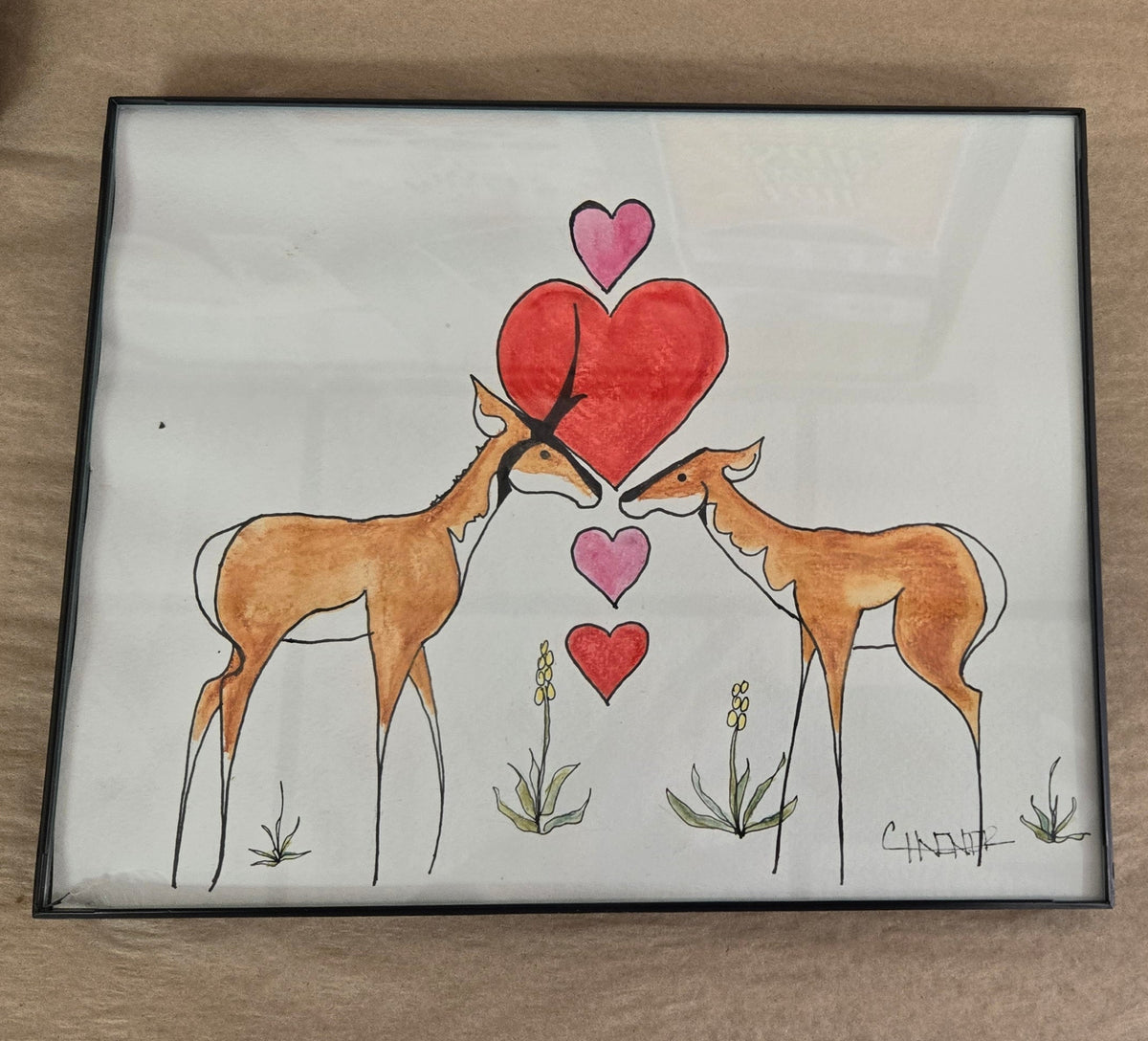 Original Watercolor and Ink - "Lope Love "