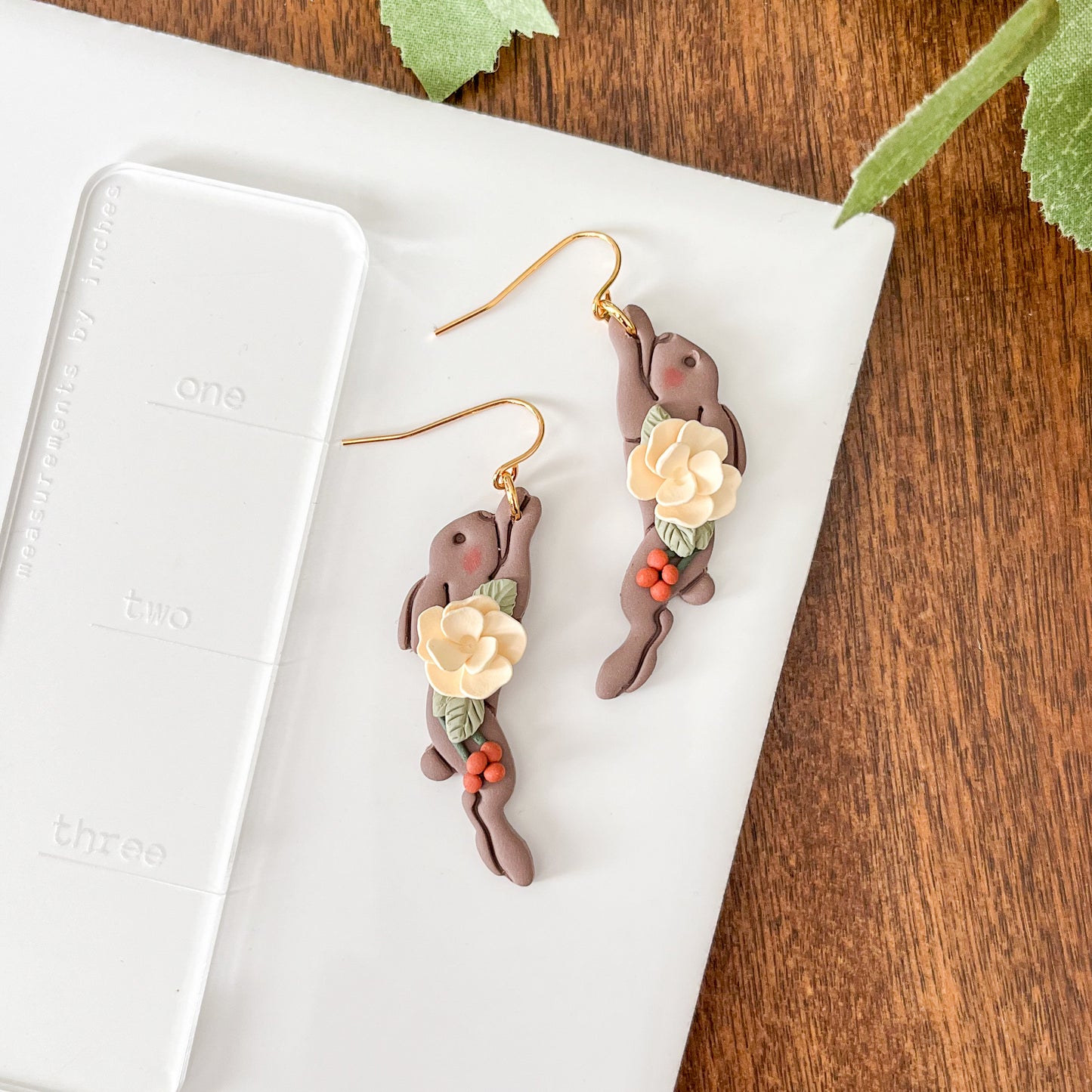 " Brown Rabbit " Polymer Clay Earrings