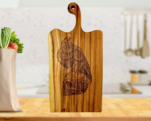Laser Engraved " Falcon and Skull " Large Charcuterie Board
