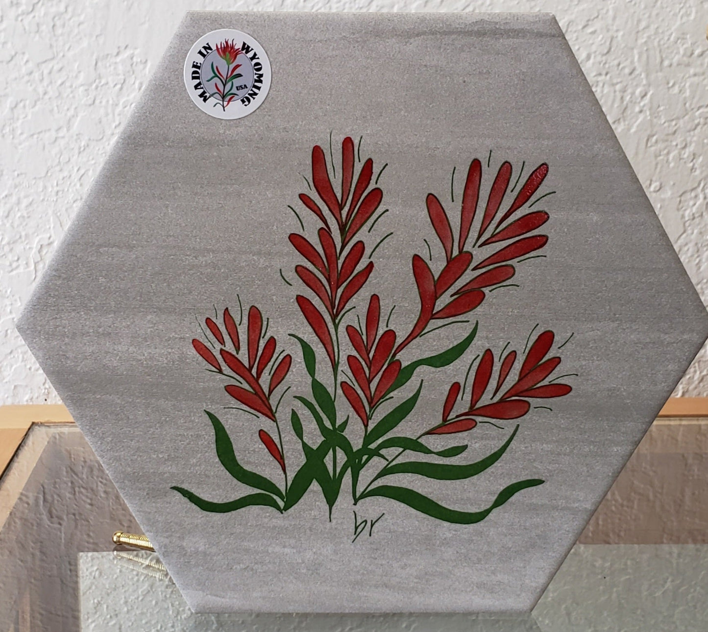 " Indian Paintbrush " Hexagonal Trivet