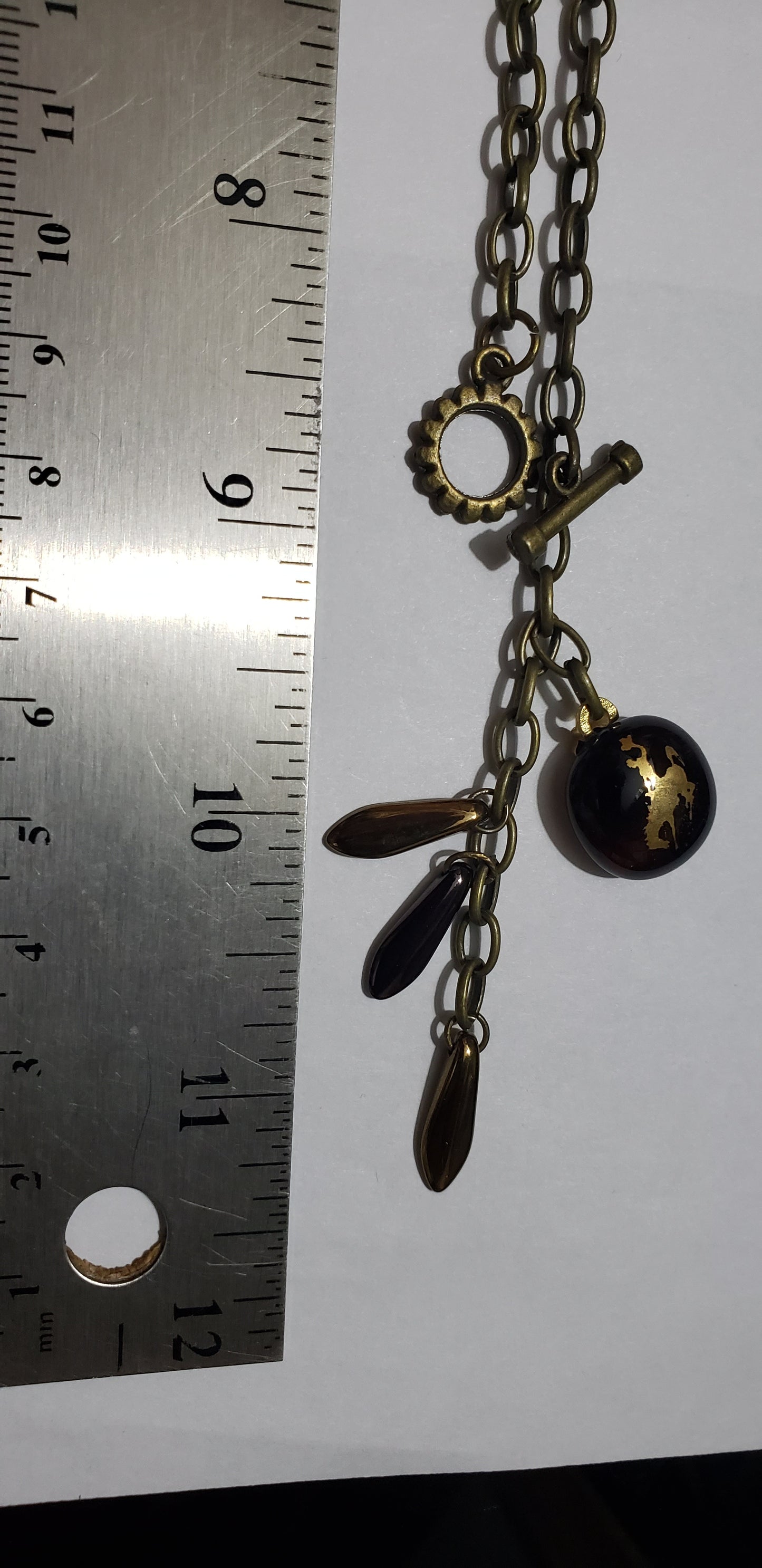 Fused Rootbeer Brown Glass Pendant Lariat Style UW Cowboy Necklace