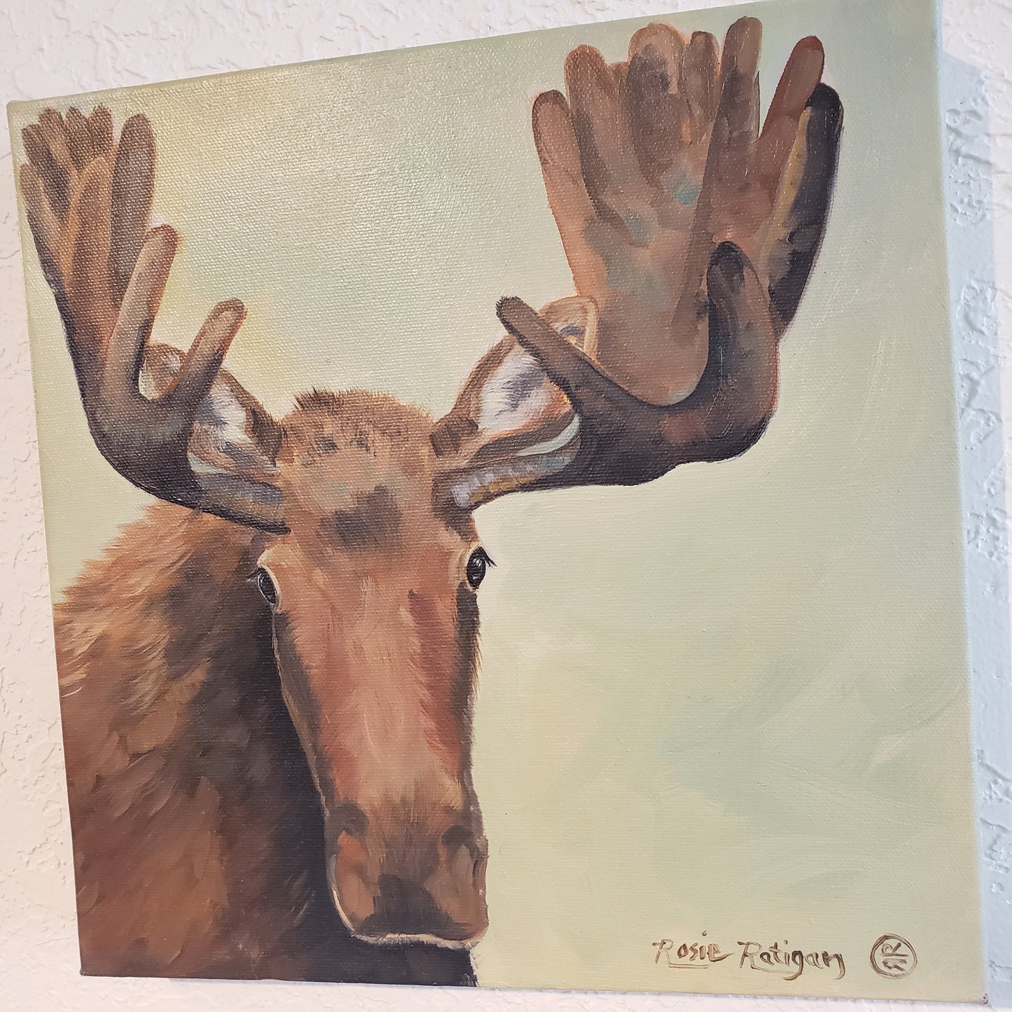 "He Wore Brown Velvet" Moose Original Painting
