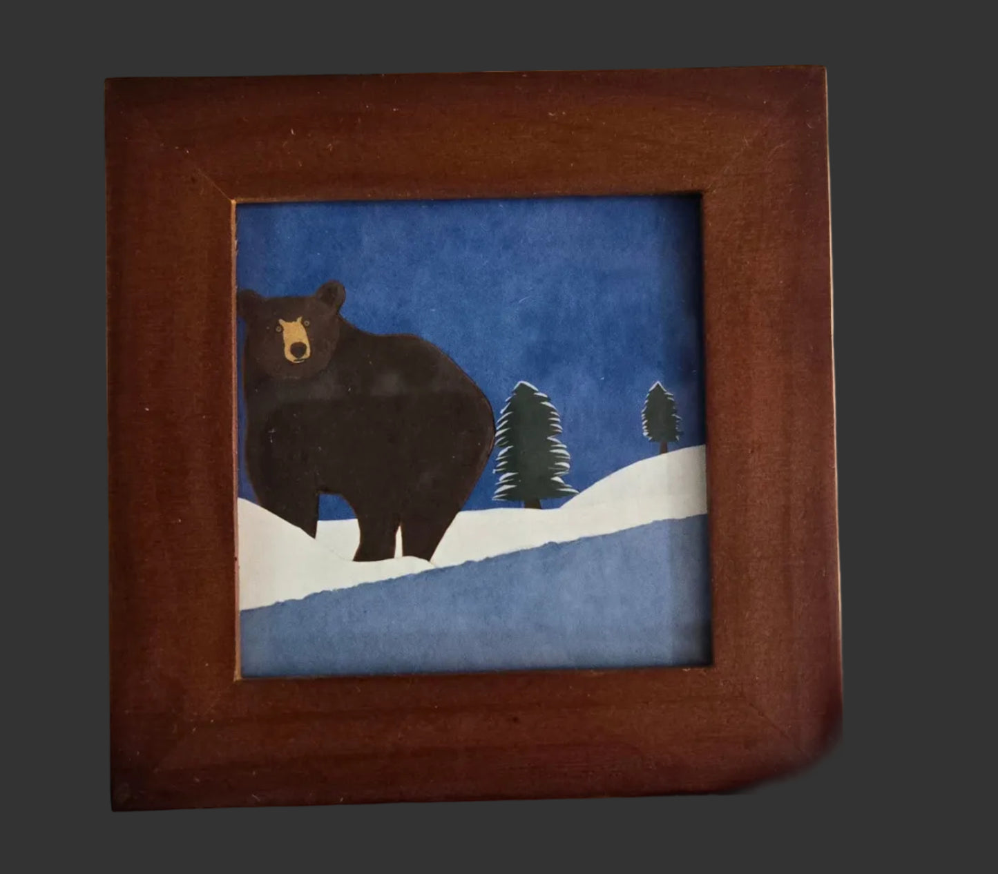 Paper Collage Print- "Snow Bear"