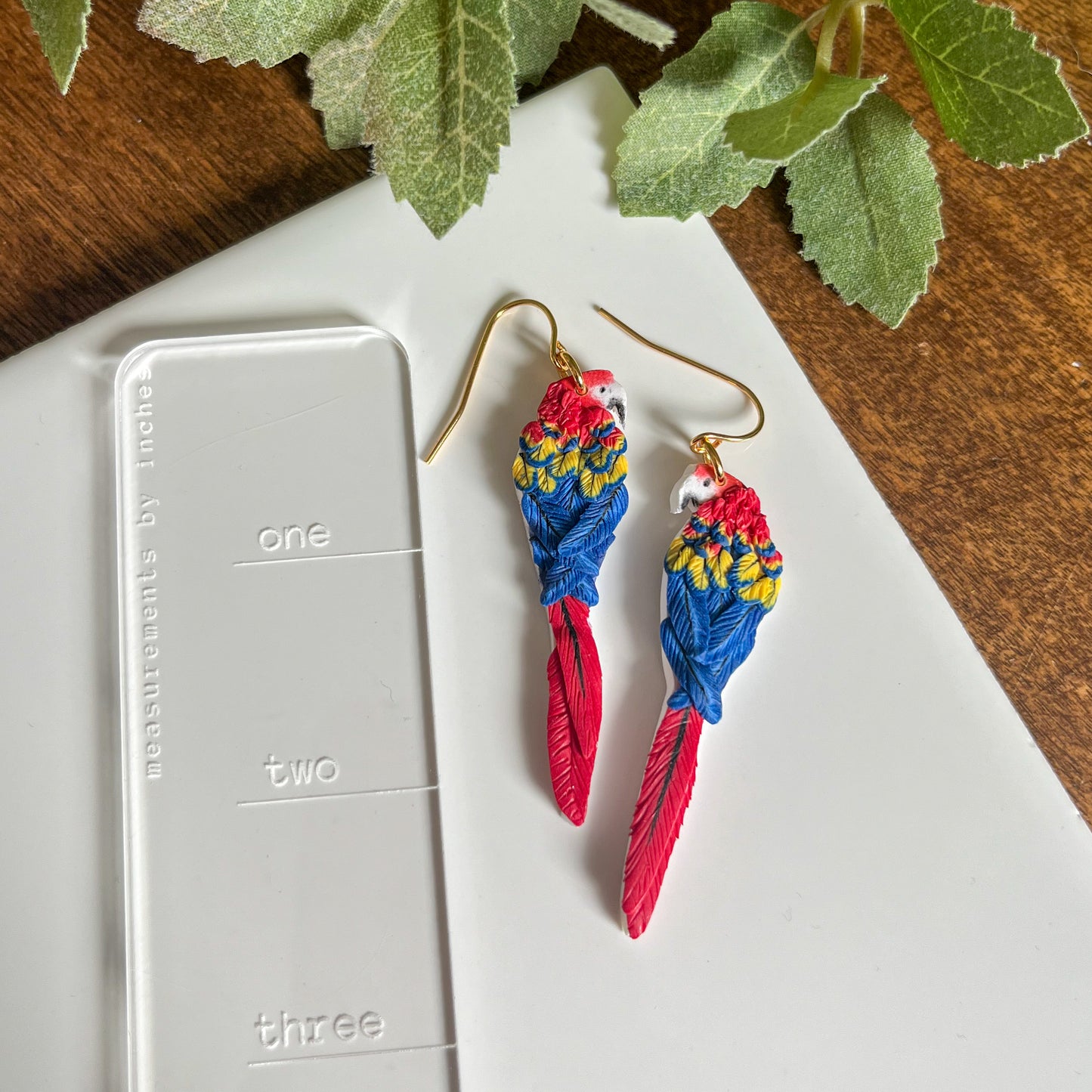 " Macaw " Polymer Clay Earrings