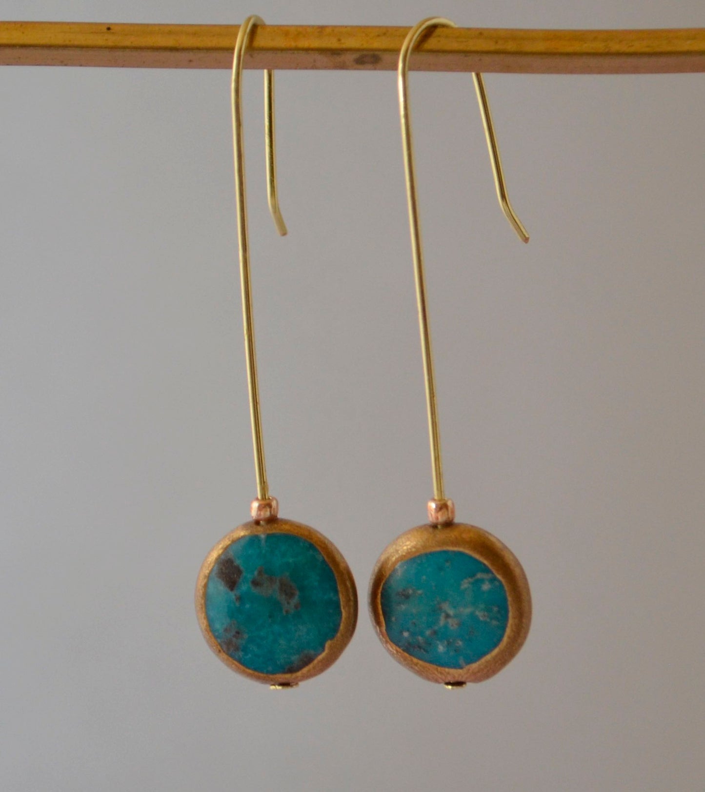 Earrings - Turquoise With Gold