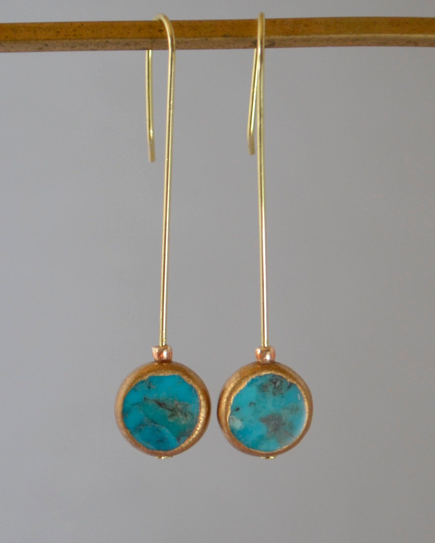 Earrings - Turquoise With Gold