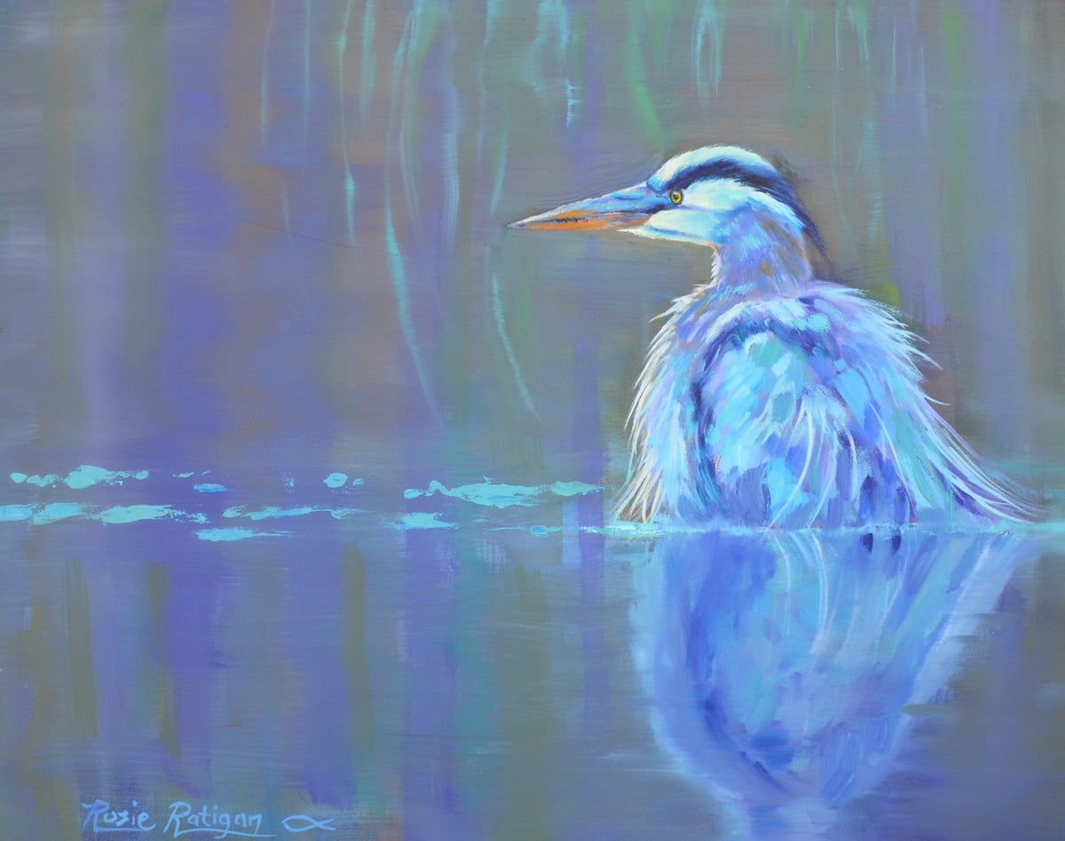 Card- "Peaceful" Great Blue Heron