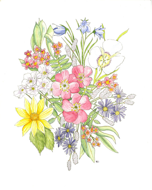 " Emma's Wyoming Wildflower Bouquet " Print