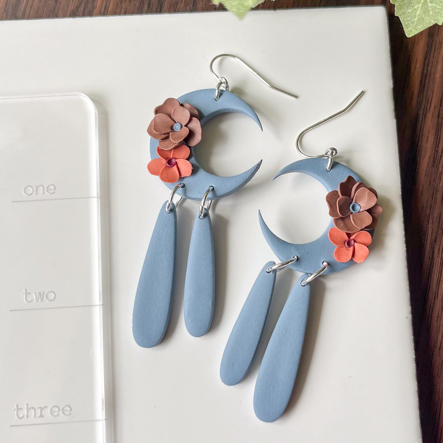 " Blue Moon " Polymer Clay Earrings