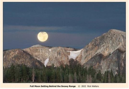 " Full Moonset " Over the Snowy Range Photo