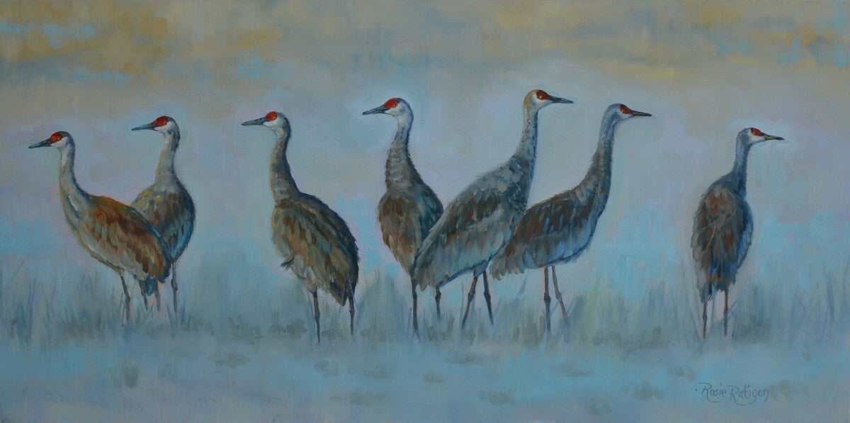 Card -"Look Both Ways" Sandhill Cranes