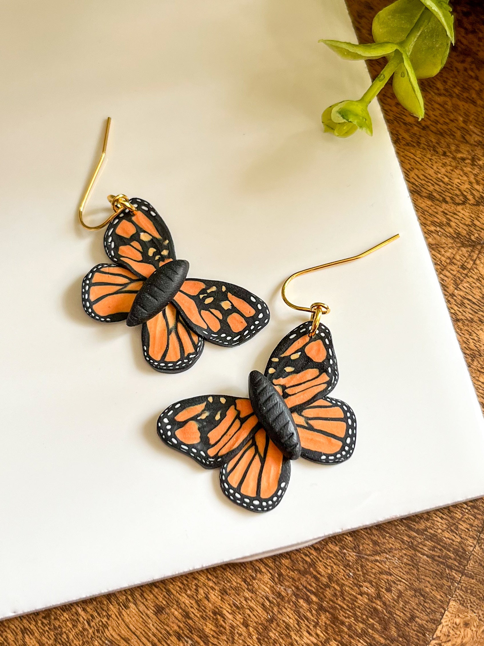 Monarch Butterfly Polymer Clay Earrings