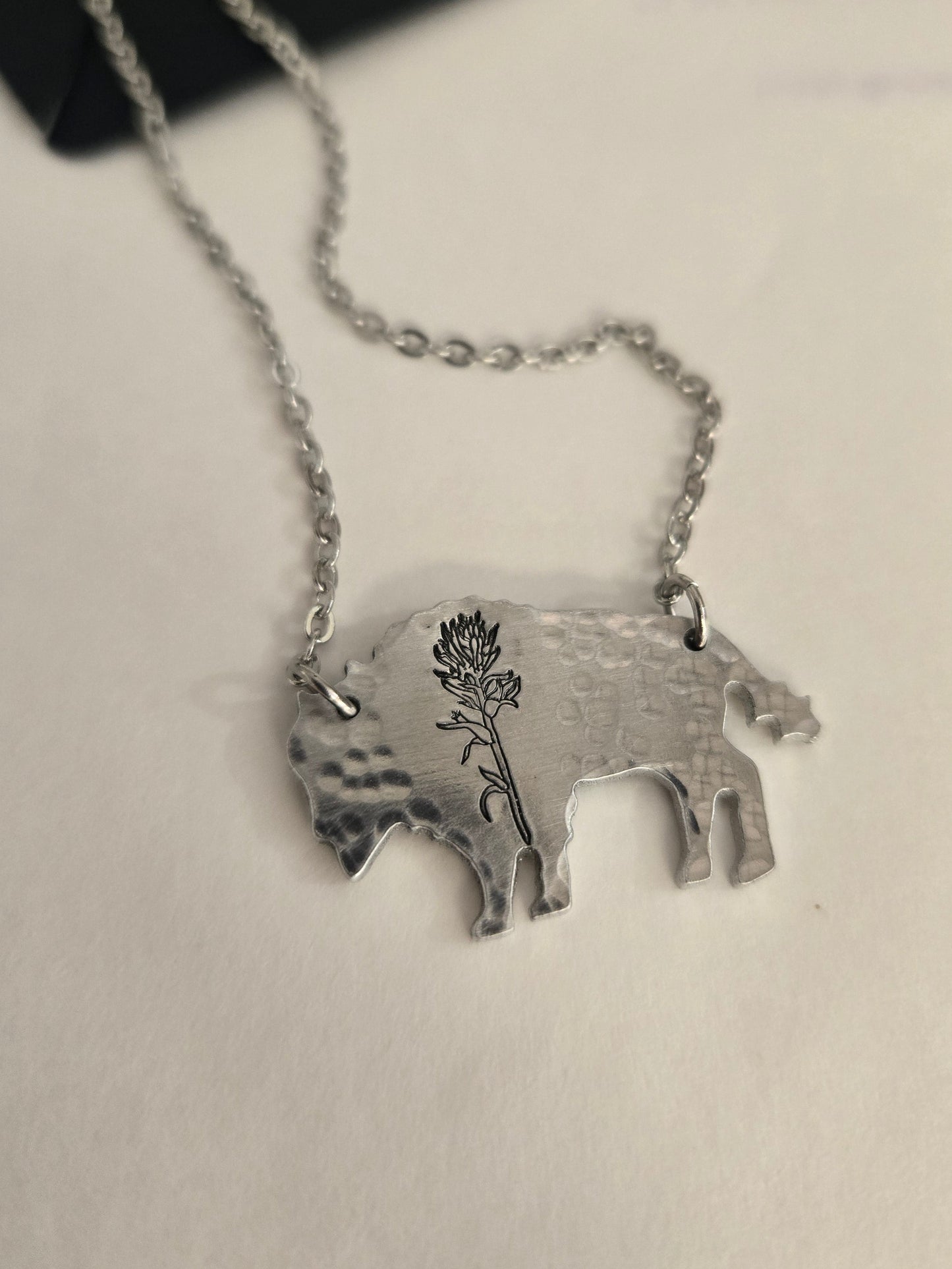 Necklace - Indian Paintbrush Bison