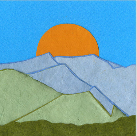Paper Collage Print- "Aquamarine Antero "