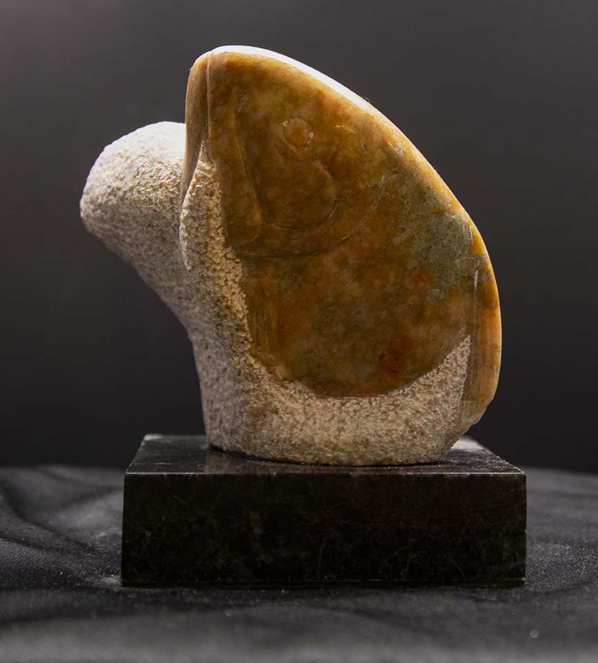 " Brookie" Alabaster Fish Sculpture Sculpture Artist: Jerry Wood Carved from Utah Alabaster