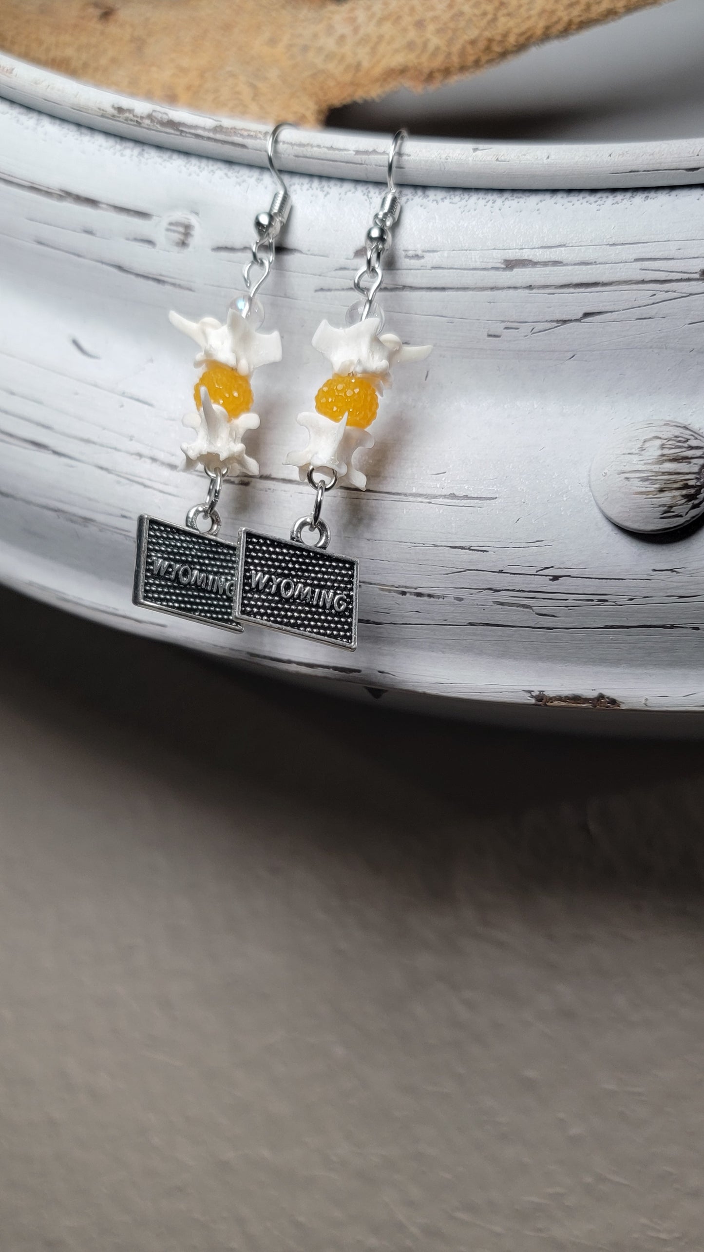 Rattlesnake Vertebrae with Wyoming Charm