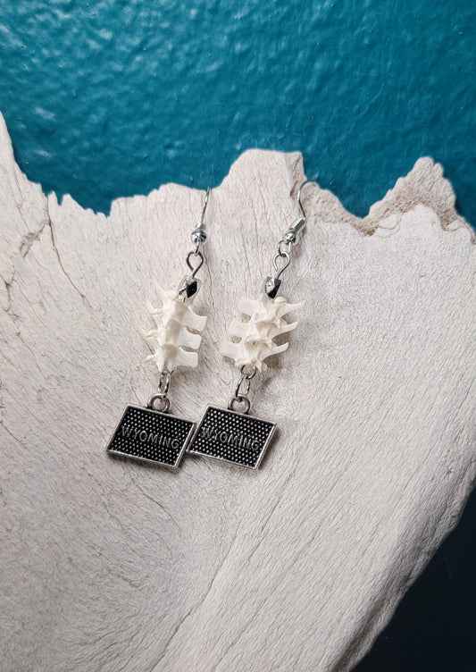 Rattlesnake Vertebrae and Silver Wyoming Charm