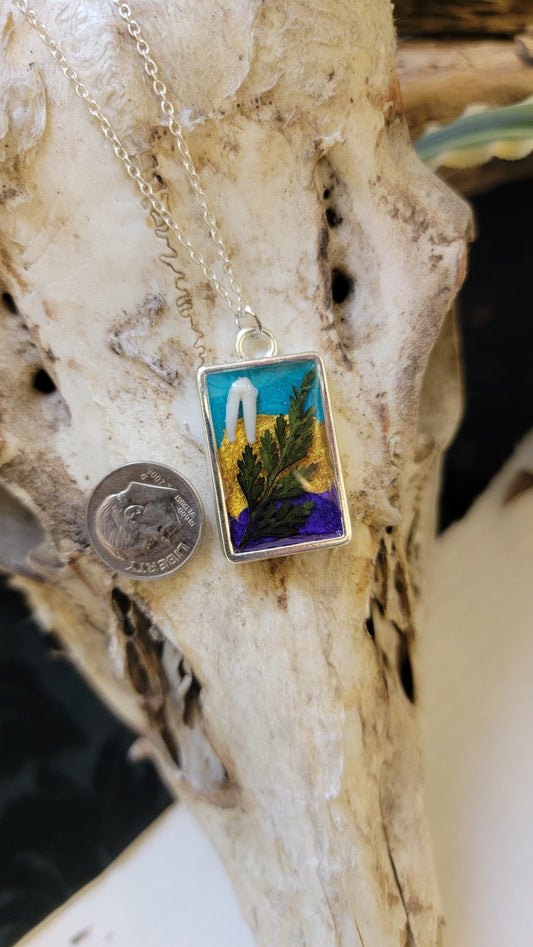 Necklace- Raccoon Tooth and Greenery