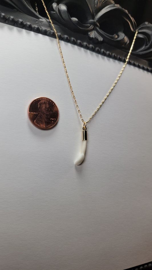 Necklace- Dainty Deer Tooth Gold Chain