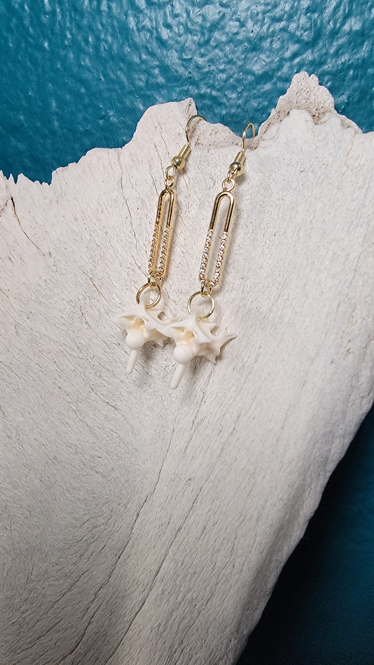 Gold Oblong Charm with Rattlesnake Earrings
