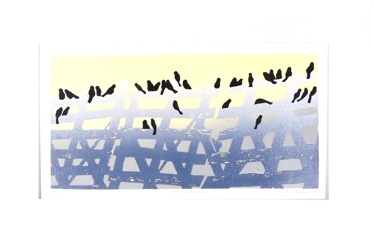 Original Relief Print - "On The Fence"