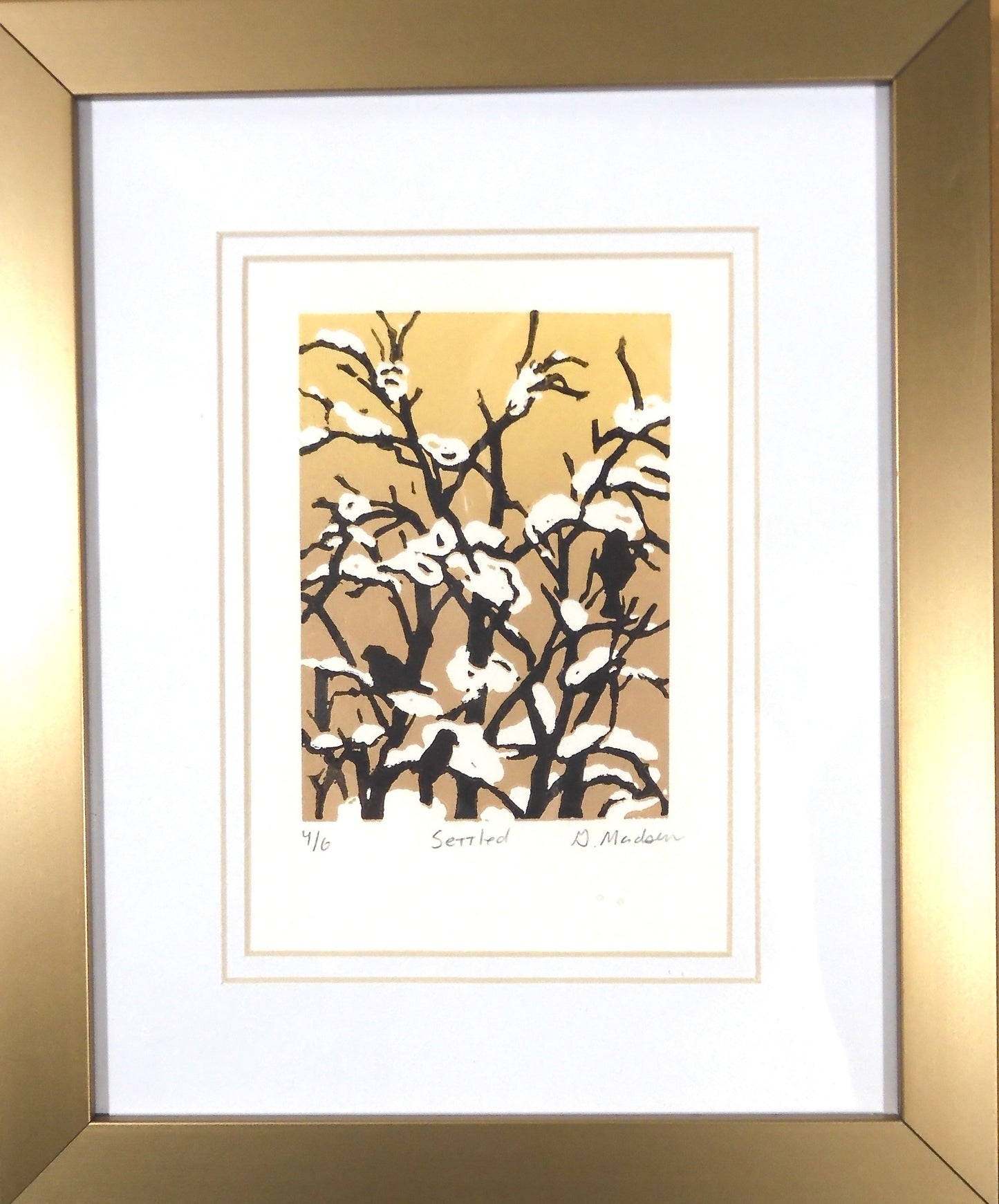 Original Framed Relief Print - "Settled"