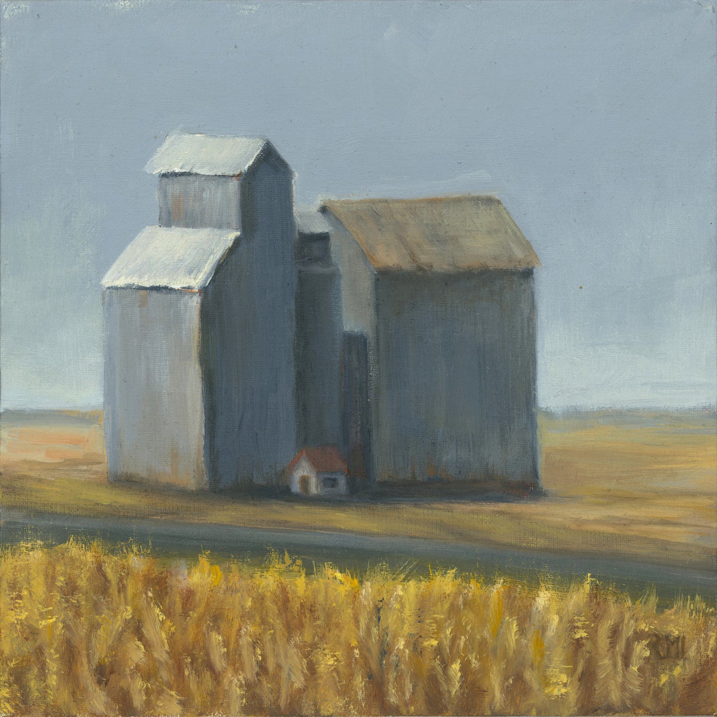 " Grain Elevator " Original Framed Oil Painting