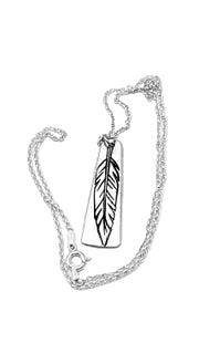 Necklace - Fine Silver Feather Pendant