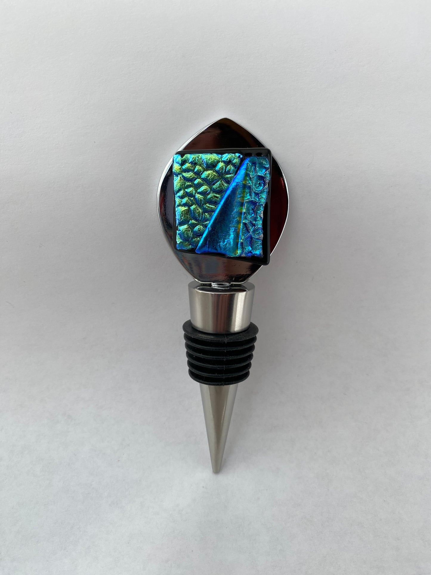 Dichroic Glass Bottle Wine Stoppers