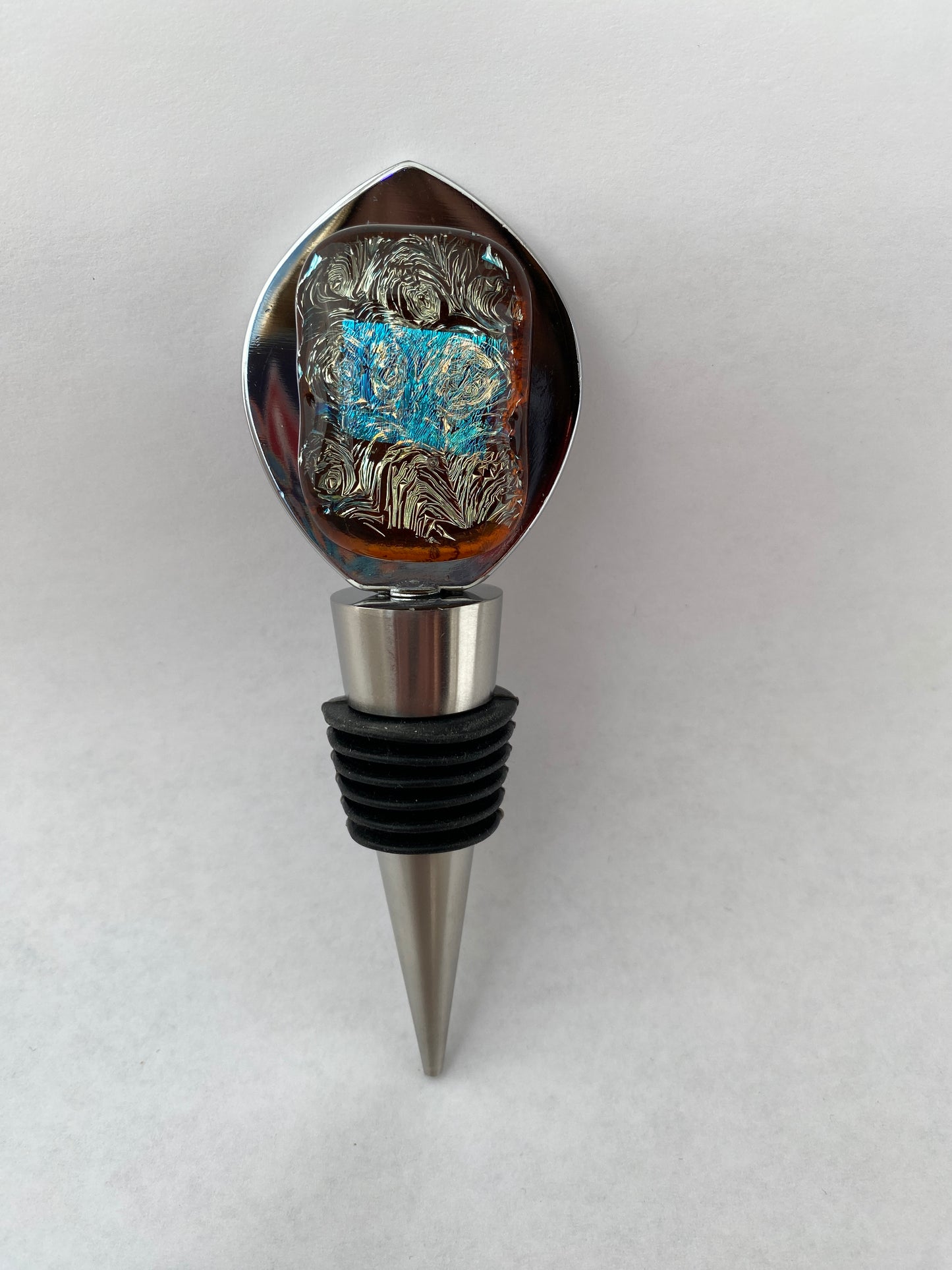Dichroic Glass Bottle Wine Stoppers