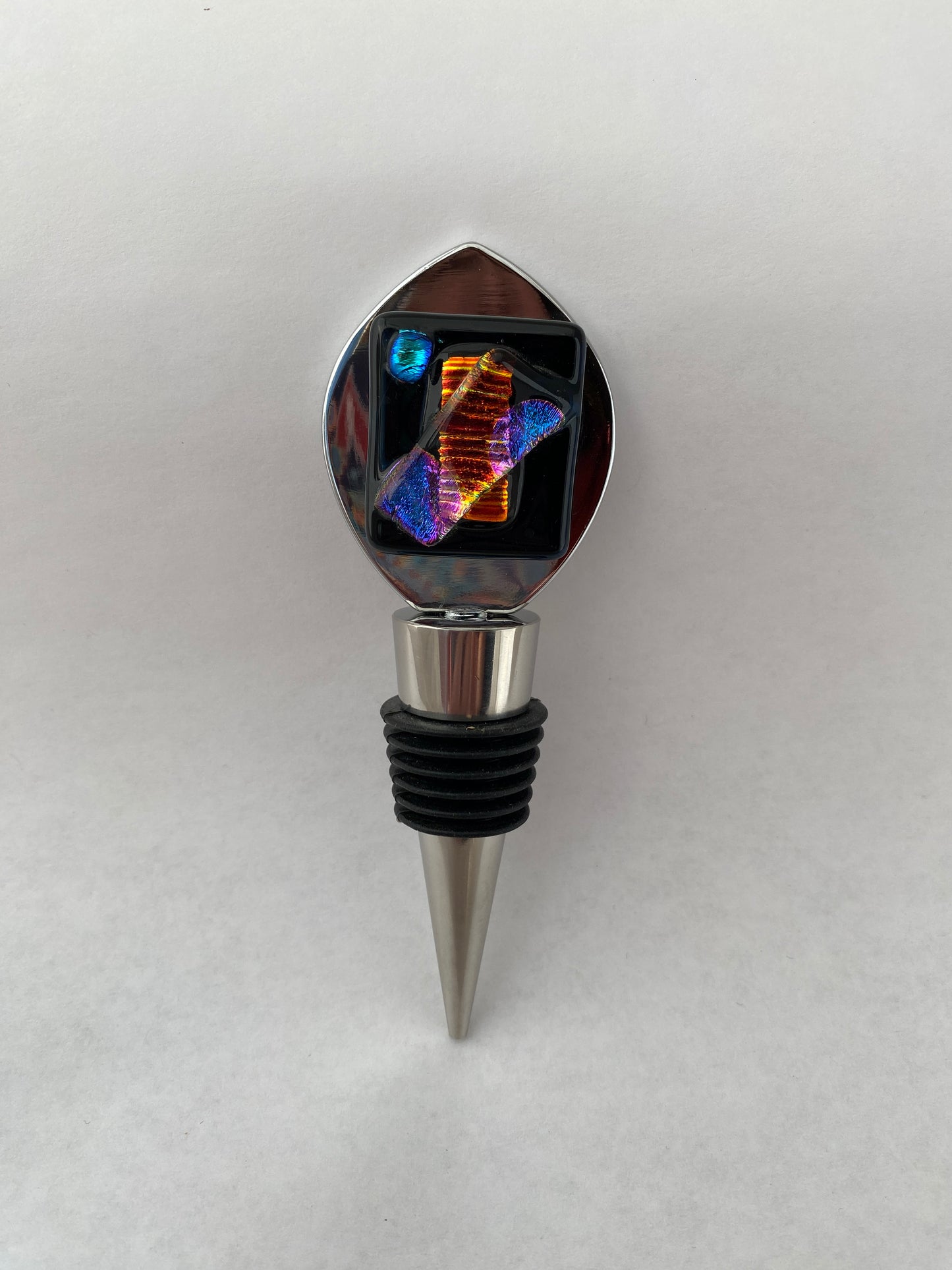 Dichroic Glass Bottle Wine Stoppers