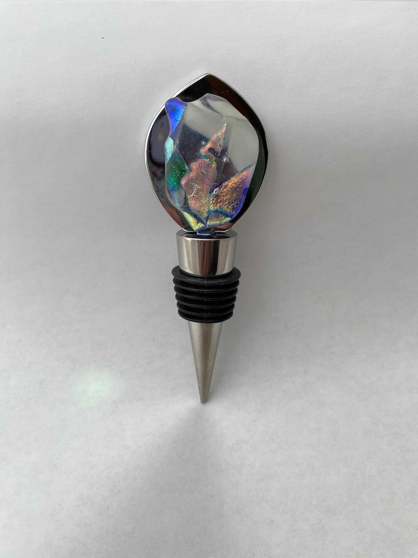 Dichroic Glass Bottle Wine Stoppers
