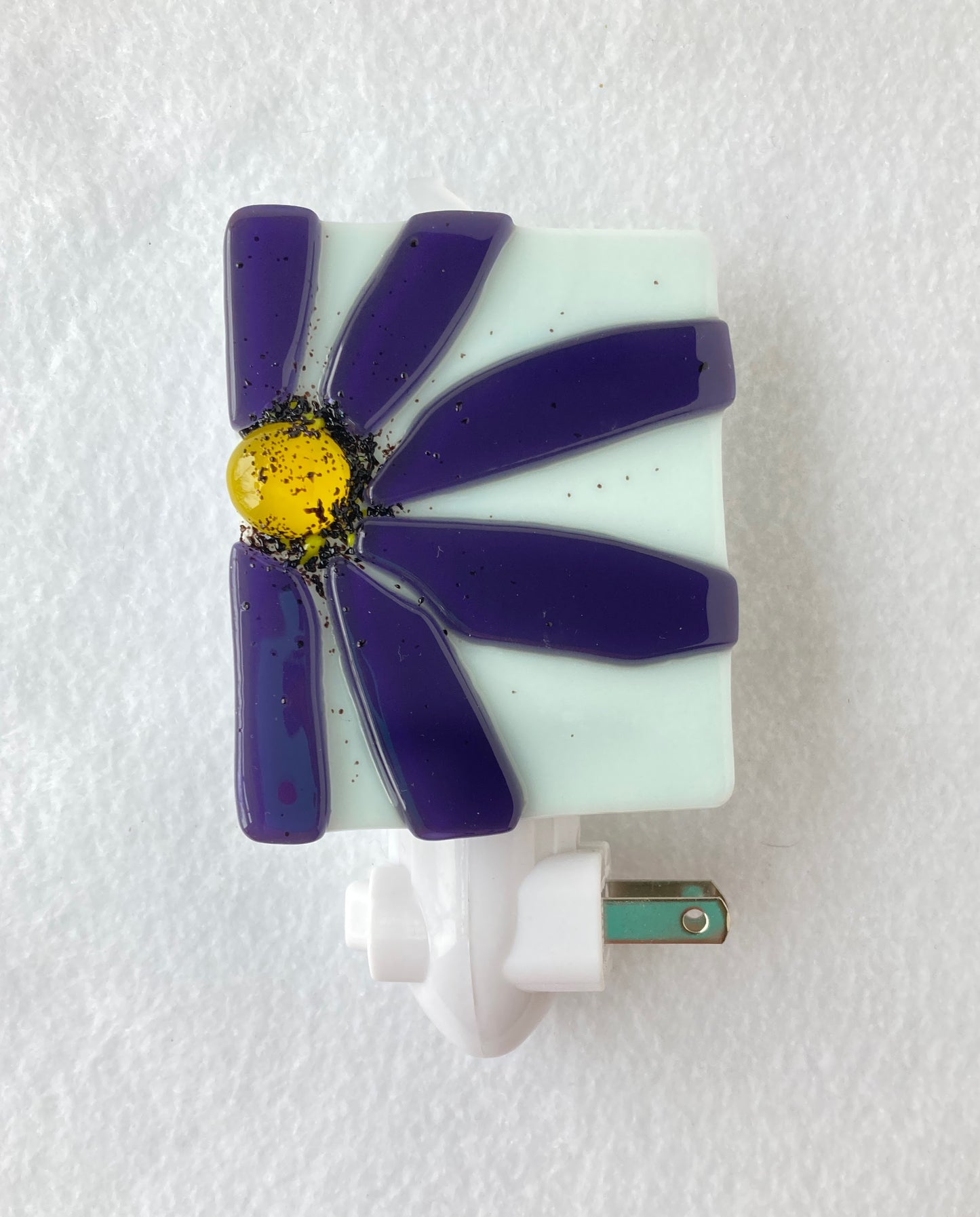 " Purple Flower " Fused Glass Nightlight