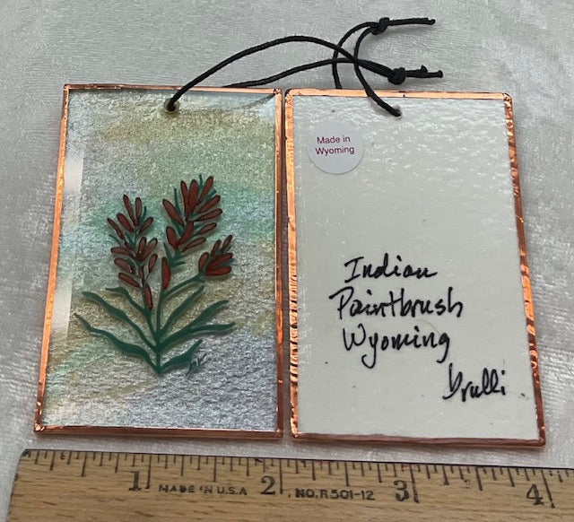 Ornament- Indian Paintbrush Decoupage Rectangle