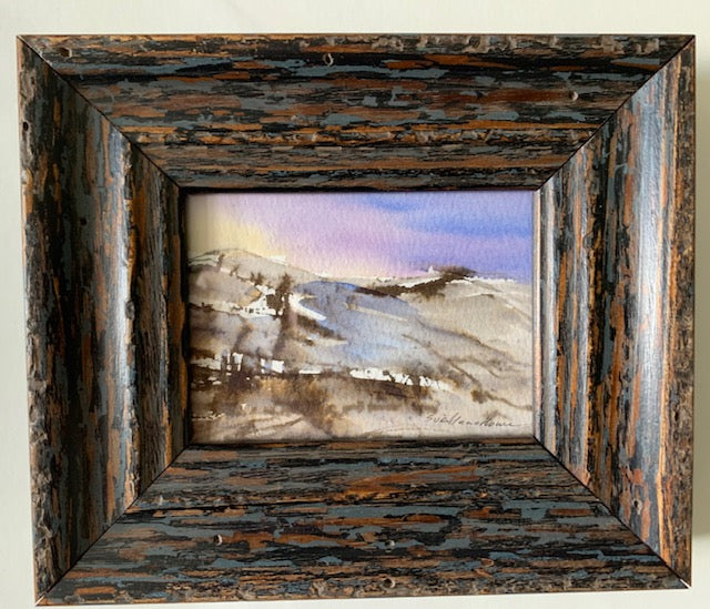 Original Watercolor- " Mountains I " Mini Framed