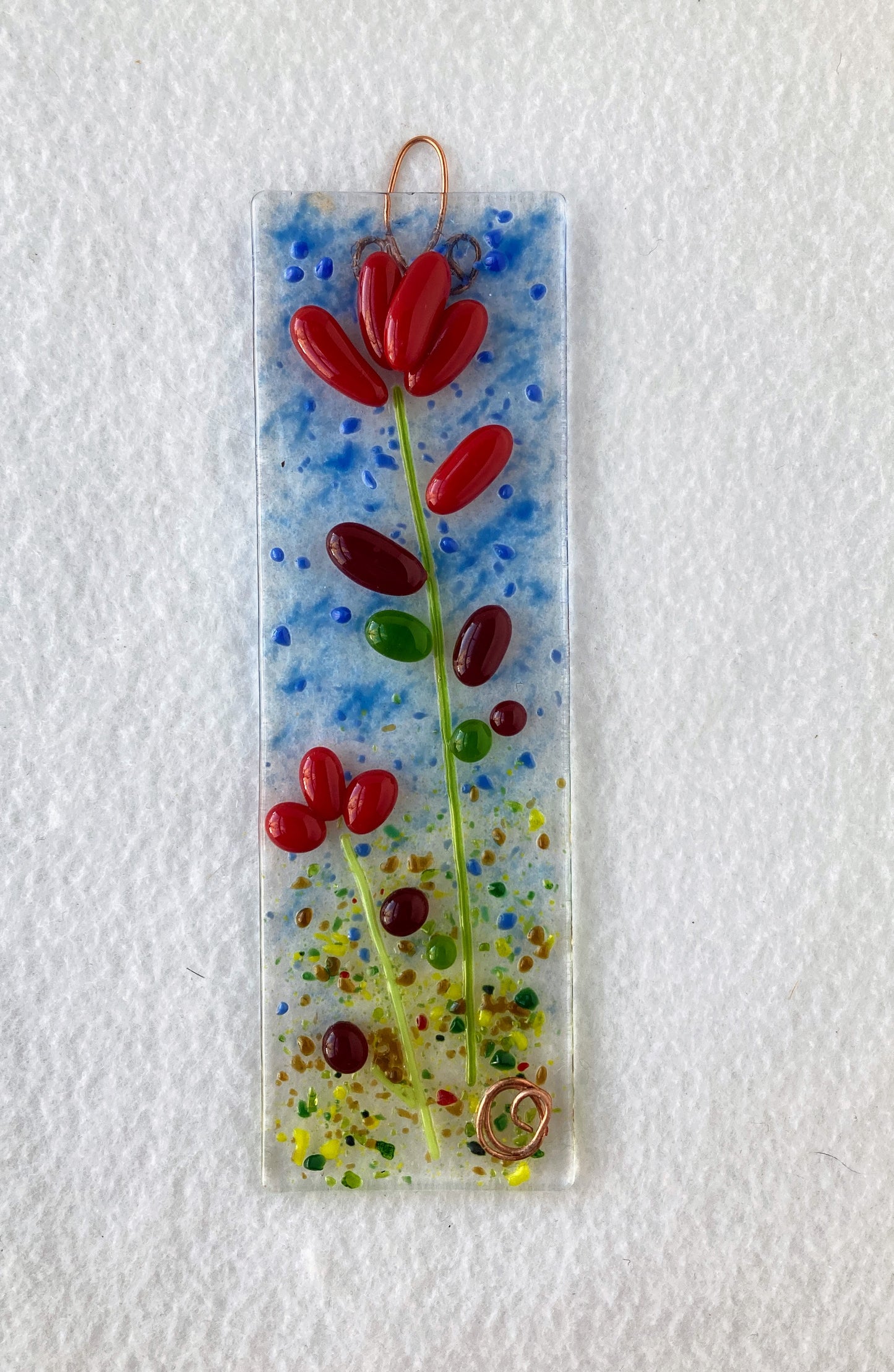 " Indian Paintbrush Suncatcher" Fused Glass Sun Catcher