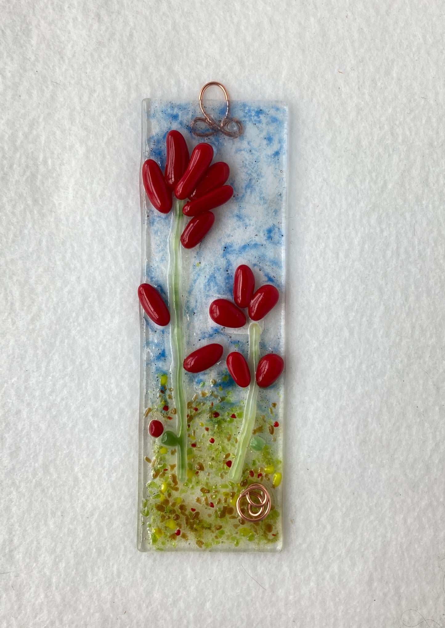 " Indian Paintbrush Suncatcher" Fused Glass Sun Catcher