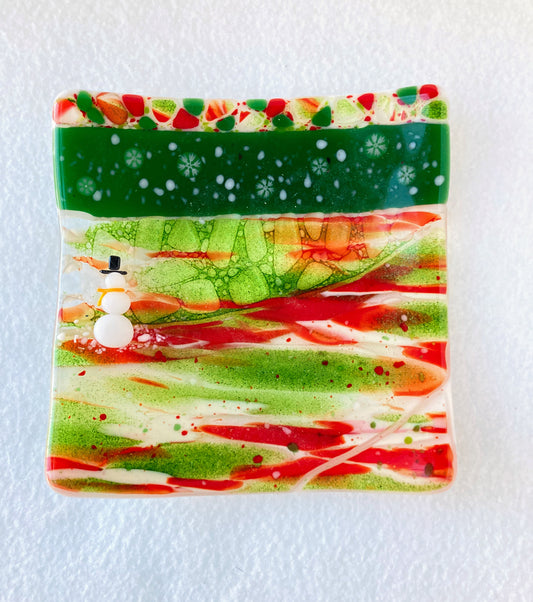 Decorative Glass Plate- Cookies For Santa