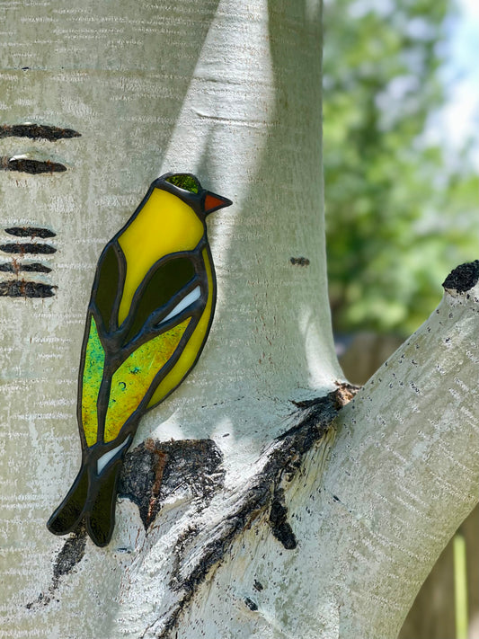 Stained Glass Wall Hanging- Gold Finch