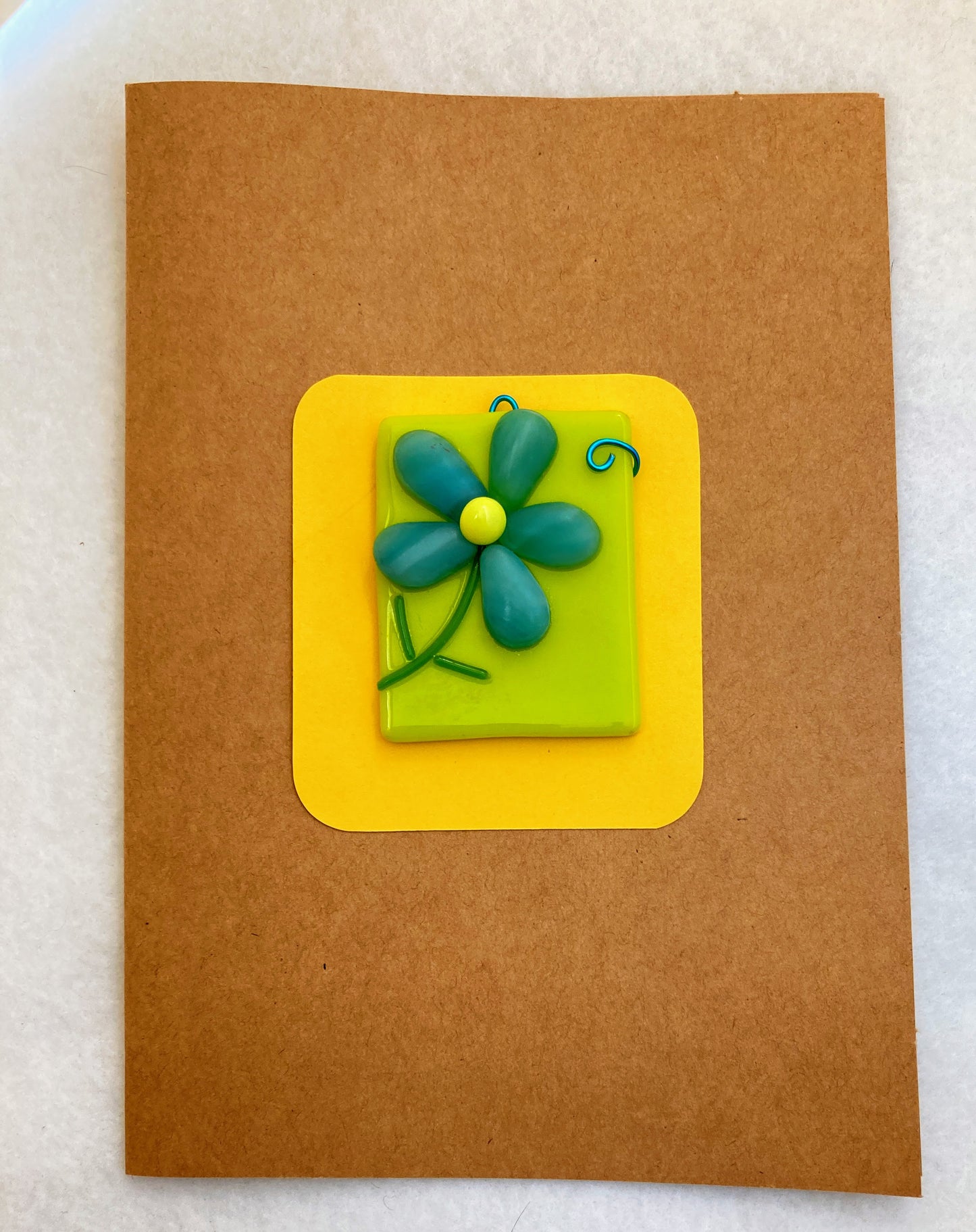 Ornament Greeting Card-Turquoise Flower