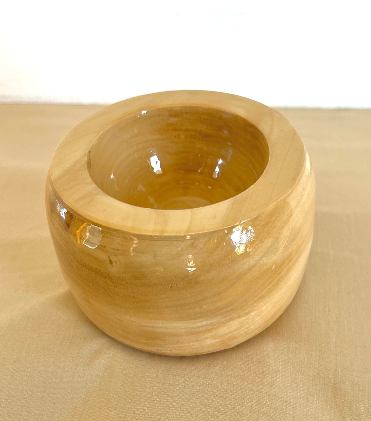 Wood Turned Bowl - Elm Wood Chunky Bowl with Epoxy Finish