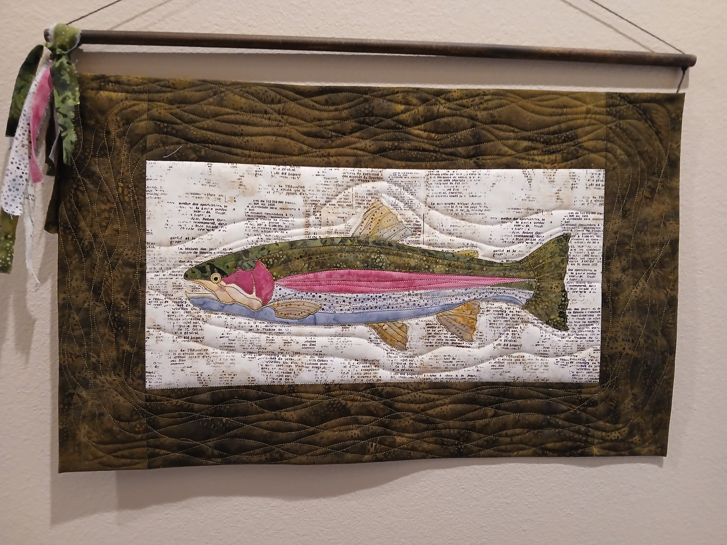 "Rainbow Trout" Quilted Wall-hanging