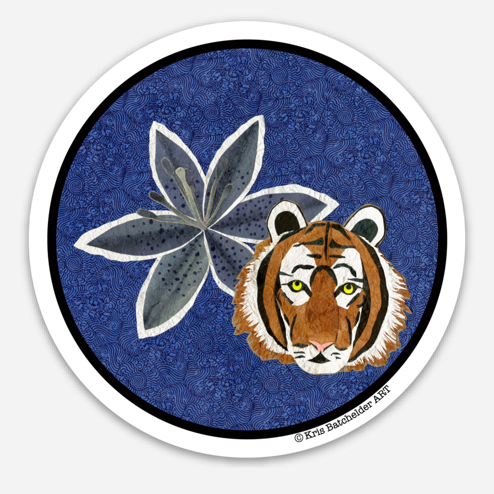 tiger lily paper Paper Collage Print- "Tiger Lily " – Works of Wyoming Gift n Gallery