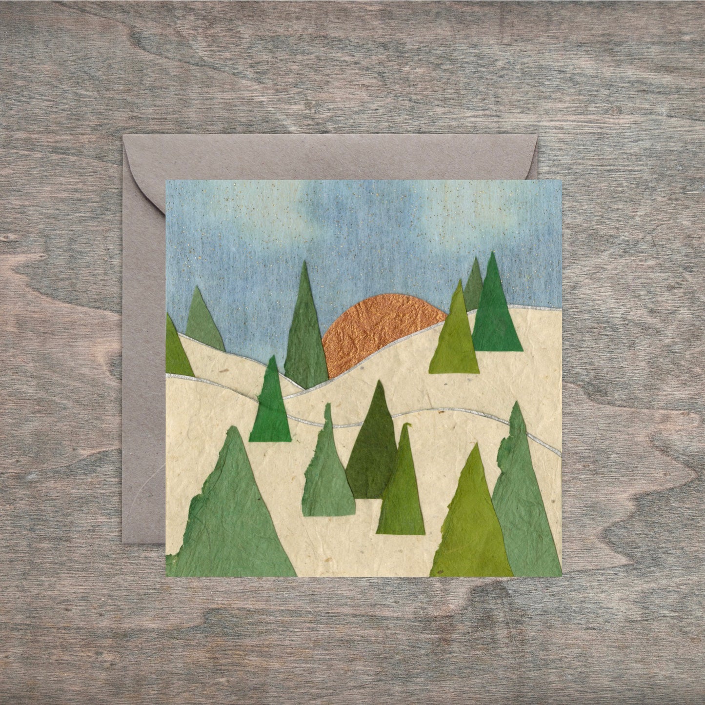 " Winter Dusk " Paper Collage Art