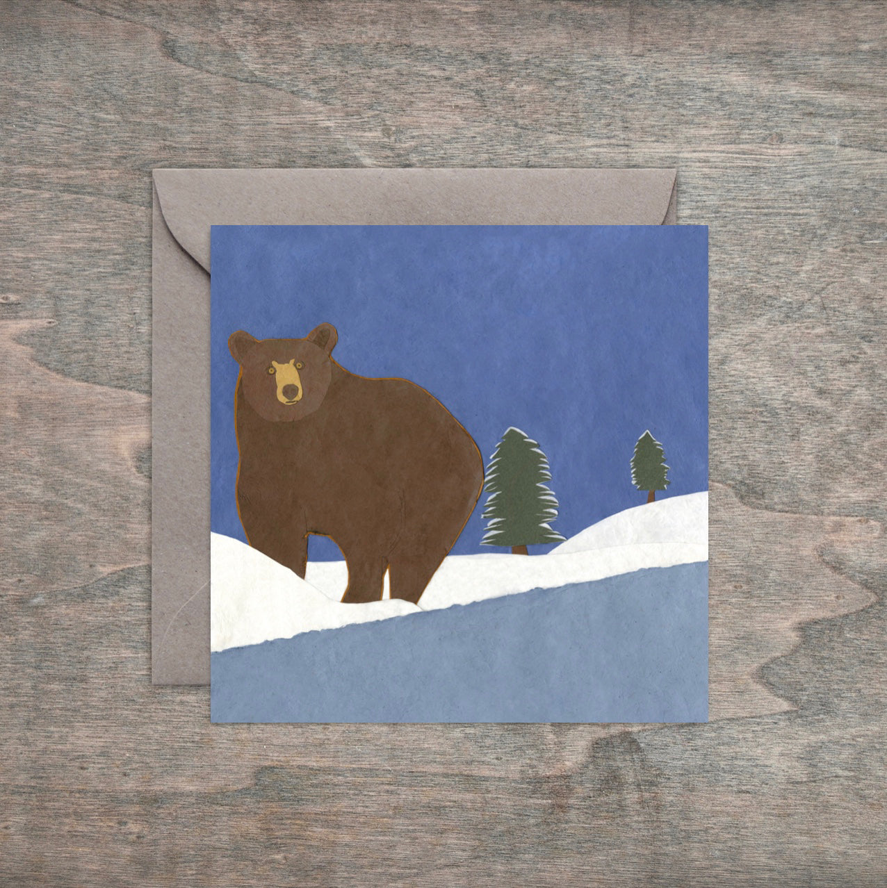 " Snow Bear " Paper Collage Art