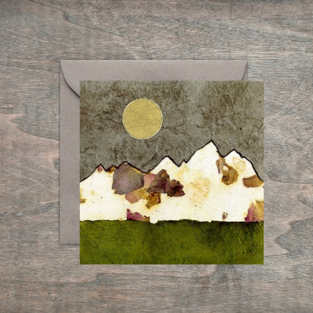 " Teton Summer Night " Paper Collage Art